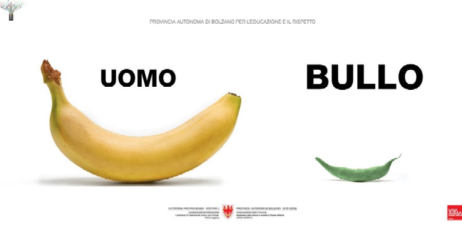 la campagna contro il bullismo firmata da Oliviero Toscani per la Provincia di Bolzano