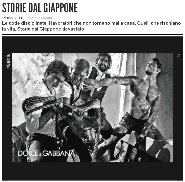 pubblicità Dolce e Gabbana GQ