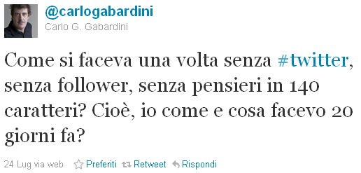 Carlo Gabardini su Twitter