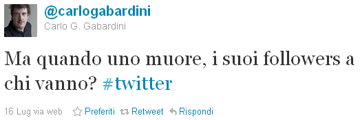 Carlo Gabardini su Twitter