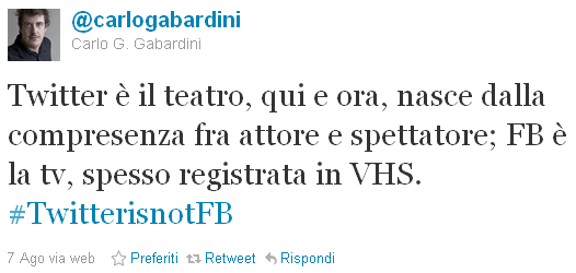 Carlo Gabardini su Twitter