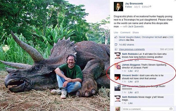 Steven Spielberg e il dinosauro