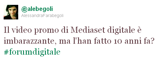 tweet di Alessandra Farabegoli #forumdigitale