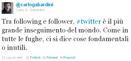 Carlo Gabardini su Twitter